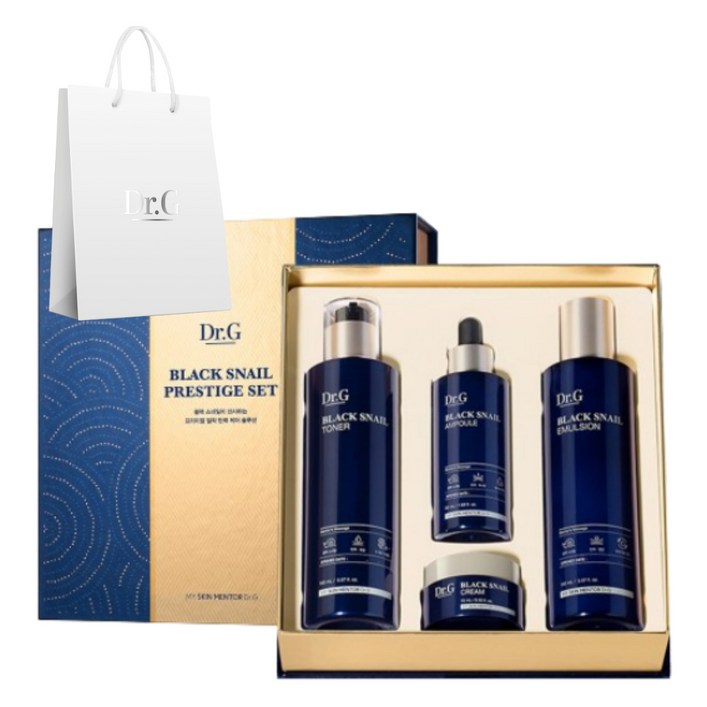 닥터지 블랙 스네일 프레스티지 토너 에멀전 앰플 크림 15ml 쇼핑백 세트, 1개 닥터지 블랙 스네일 프레스티지 토너 에멀전 앰플 크림 15ml 쇼핑백 세트, 1개