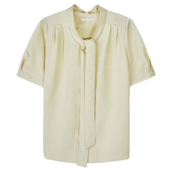 클라비스 여성용 브이넥 타이 블라우스