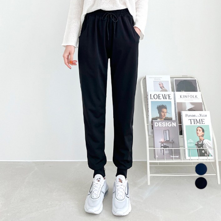 잘빠진 여성용 냉감 통기성 썸머 밴딩 쿨 조거 팬츠