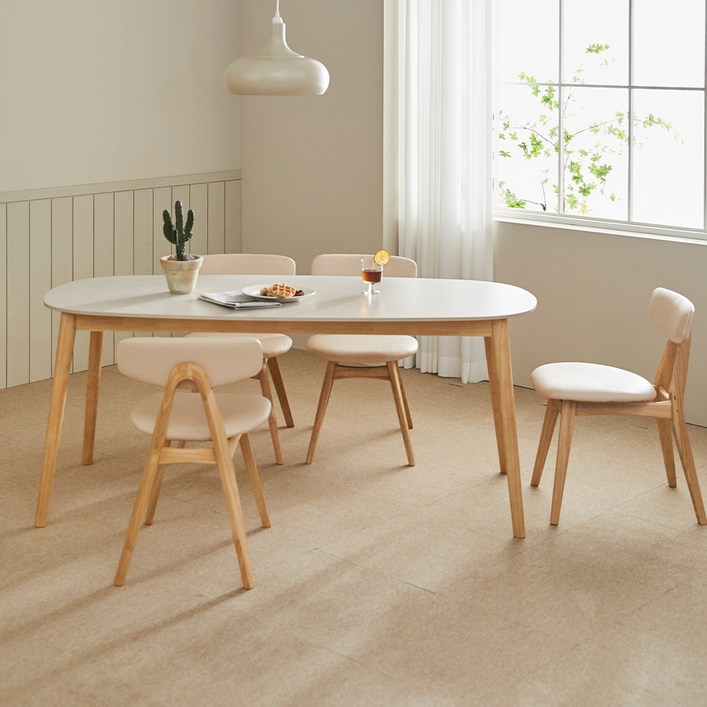 폴인퍼니 엘라 포세린 세라믹 식탁 1600  의자4p 세트 4인용 방문설치