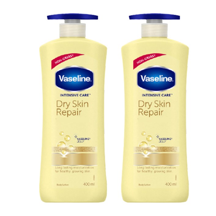 바세린 드라이 스킨 리페어 바디로션, 400ml, 2개 바세린 드라이 스킨 리페어 바디로션, 400ml, 2개