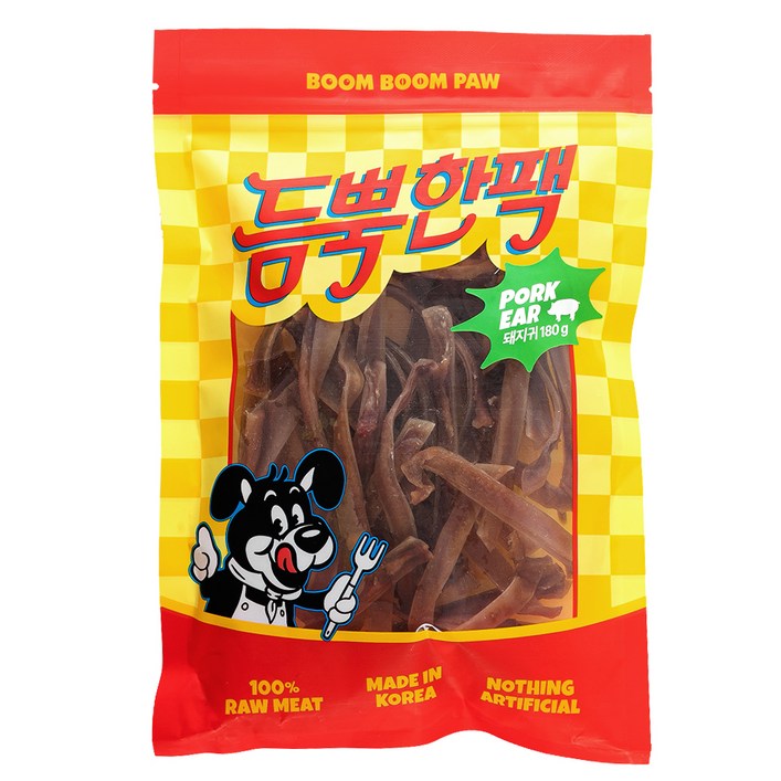 붐붐포 강아지 듬뿍한팩 대용량 수제간식, 돼지귀, 1개