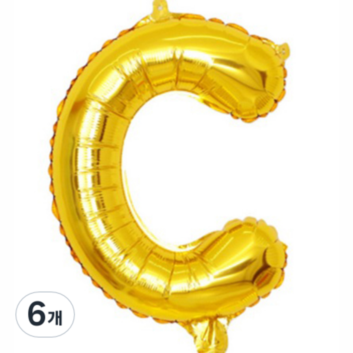 팡파티 레터링 알파벳 풍선 C 40cm, 골드, 6개