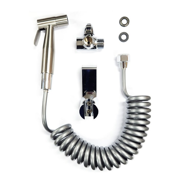 필터클래스 욕실 청소건 + 스프링 호스 + T밸브 + 변기걸이 세트, 1세트, 단일 색상