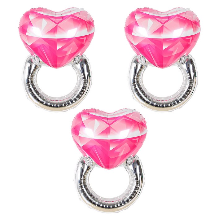 조이파티 다이아몬드 반지 풍선 70cm, 핑크, 3개
