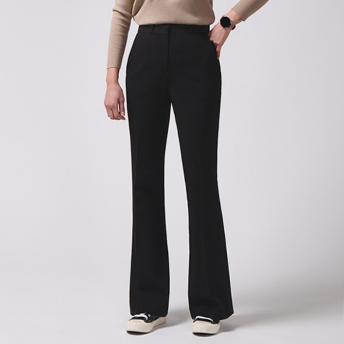 레몬소울 여성용 밴딩 스판 링클프리 부츠컷 숏 슬랙스 6792