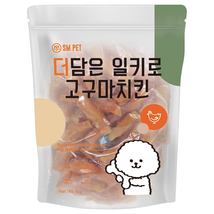 SMPET 더담은 일키로 수제 건조간식, 고구마치킨, 1kg, 1개
