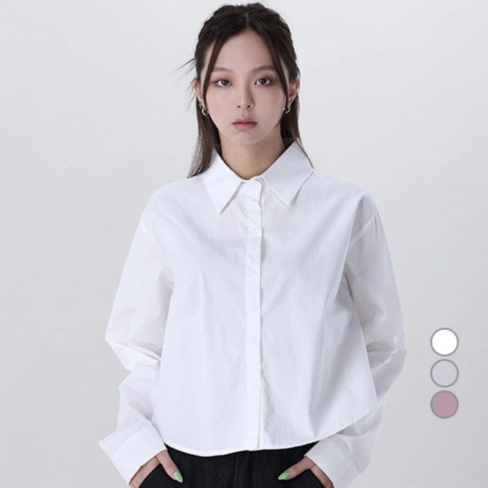 어썸어라운드 여성용 코지 세미 크롭 셔츠 AA50393
