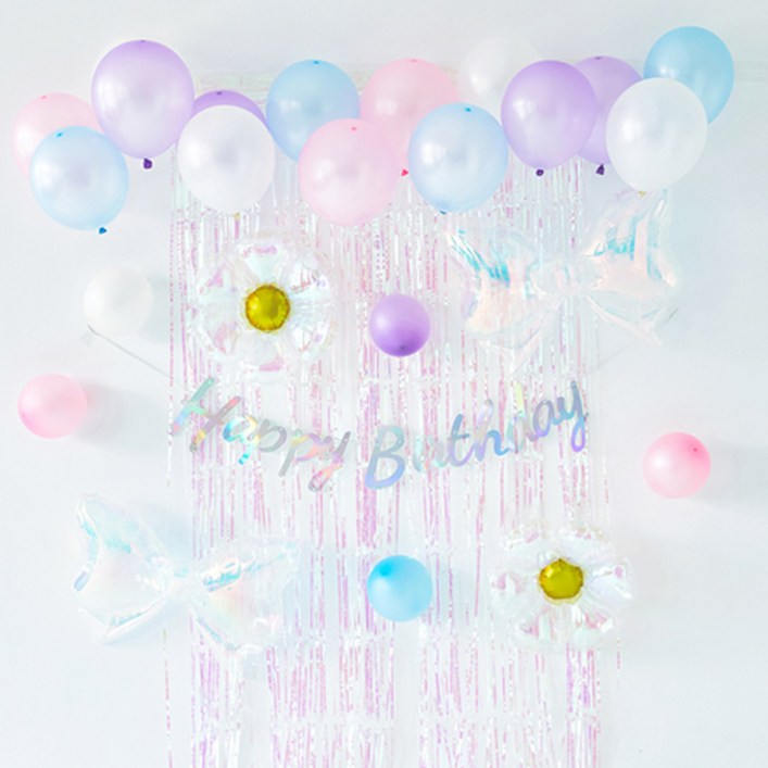 파티해 생일파티 풍선 세트 B, 04 홀로그램 데이지, 1세트