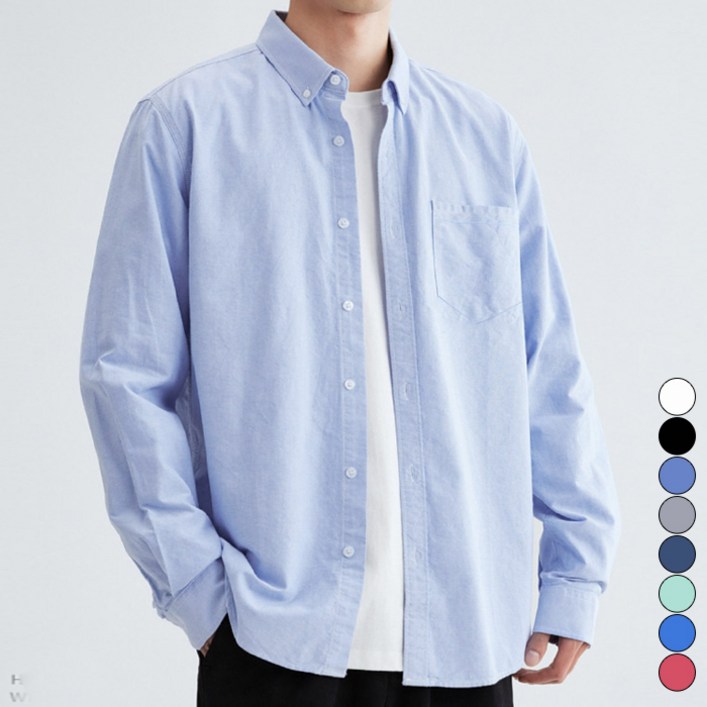 턴키 남녀공용 포켓 다운 버튼 옥스포드 셔츠 TK1790