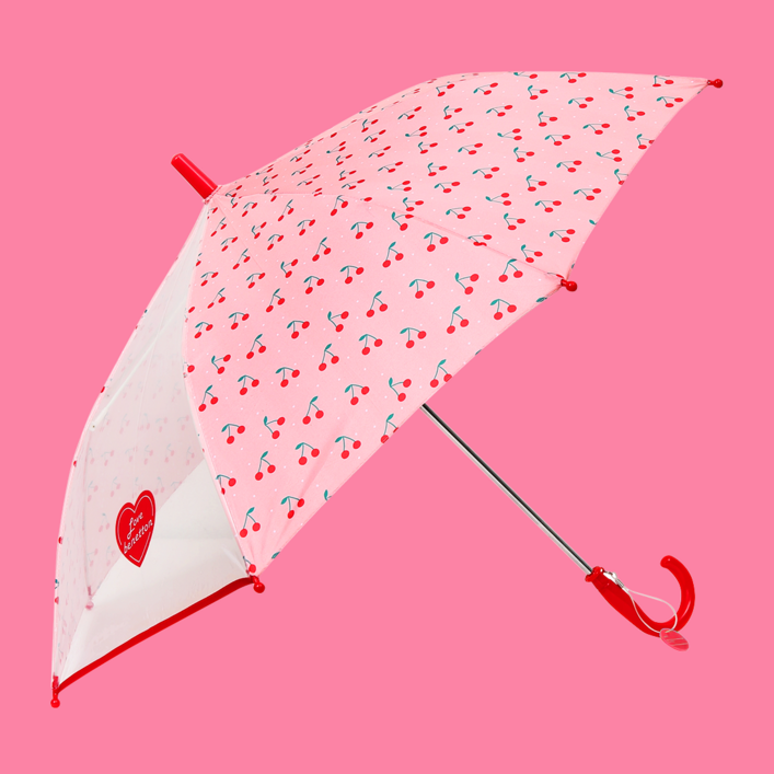 베네통키즈 여아용 체리도트 투명창 우산 QCETP7211PK
