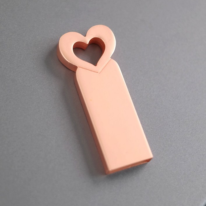 귀여운 메탈 USB 메모리 각인 단체 선물 L10 로즈골드, 1개, 128GB