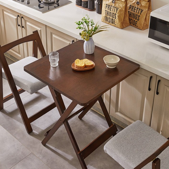 에코소라노 가정용 접이식 다용도 원목 테이블 수납 원목 식탁