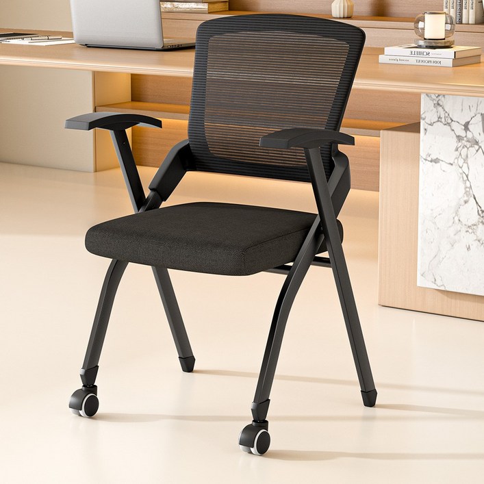 Kipnos 의자 책상의자 사무용의자 학생의자 컴퓨터의자 사무실의자 공부의자 사무용 공부용 푹신한 의자 접이식 메쉬 사무실 회의실 독서실, 블랙