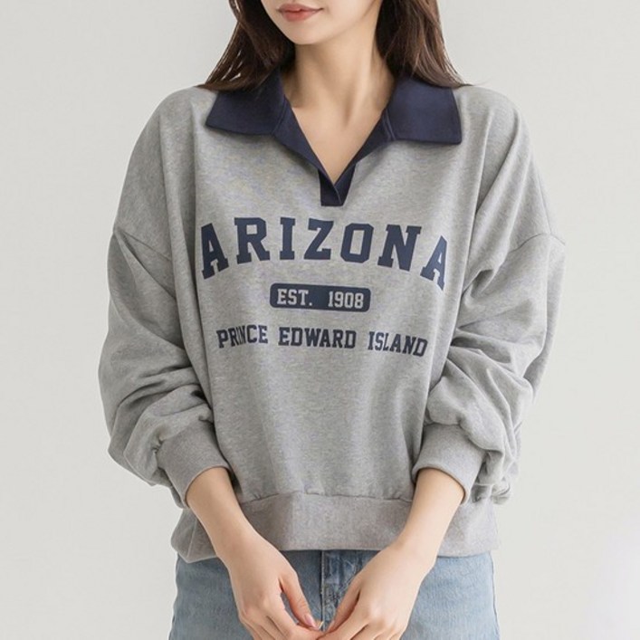 [부루앤쥬디] P)배색카라맨투맨 ORCTG506D