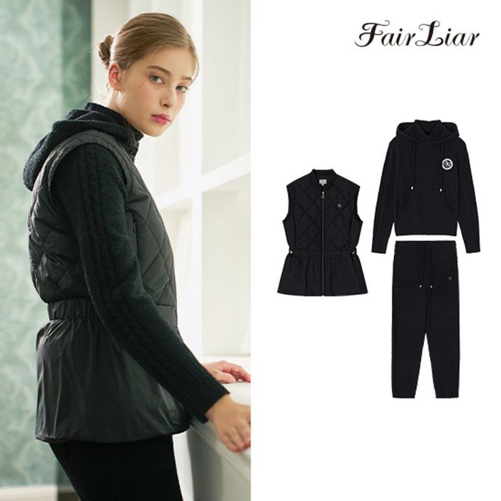 페어라이어 패딩베스트니트셋업 3종세트