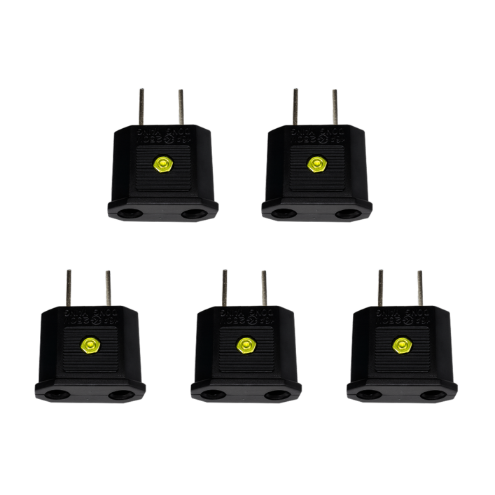 220V 플러그 110V 콘센트 변환 젠더 모양만 변환 전압 변환 아님 프리볼트 기기 전용 미국 일본 대만 필리핀 여행용, 5개, 블랙, 45mm