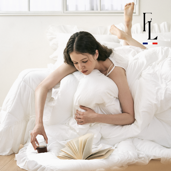 프렌치럭셔리 프릴 화이트 구름이불 알러지케어 가능한 10온스 모달 차렵이불