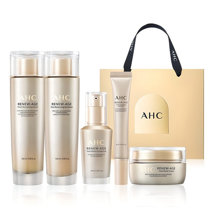 AHC 리뉴에이지 토탈 4종 + 아이크림 20ml 기프트 세트