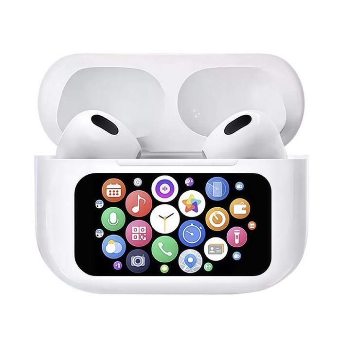 아릭 터치 스크린 스마트 무선 블루투스 이어폰 노이즈캔슬링 생활방수, 화이트