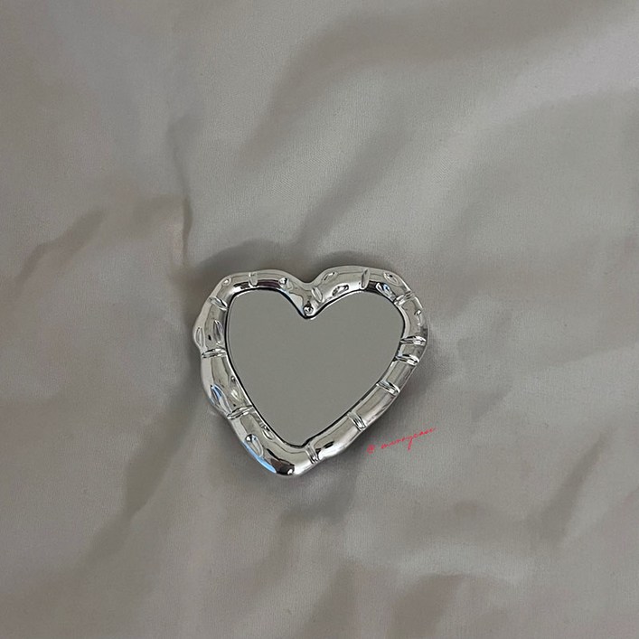 실버 하트 거울 스마트톡 투명 스마트톡 핑거톡 핸드폰 스마트폰 거치대