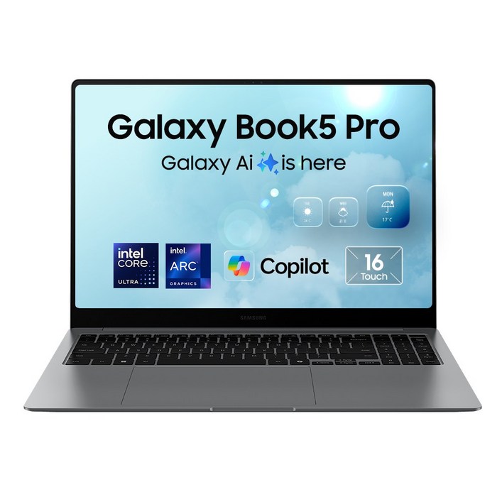 삼성전자 갤럭시북5 프로 NT960XHZ-A52A 인텔 울트라5 16인치 고해상도 AI 노트북 사무용 대학생 터치스크린 노트북, 그레이, NT960XHZ-A52AR, 코어Ultra5, 2TB, 32GB, Linux