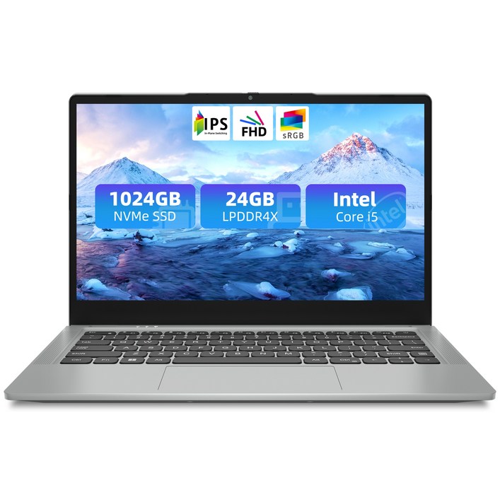 점퍼노트북 14 슬림 비즈니스 노트북 FHD+IPS/24G+1024G, 그레이, WIN11 Home, Grey, 24GB, 1024GB, X7