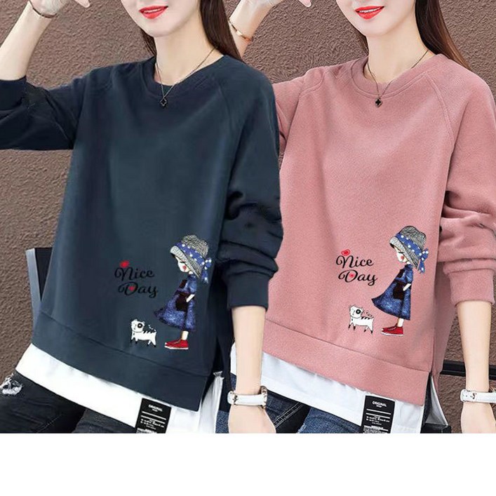 11 여성 봄 가을 티셔츠 캐주얼 슬림핏 긴팔티 심플 여성티 루즈핏 데일리 맨투맨 티셔츠 긴팔 상의 아우터 YMY