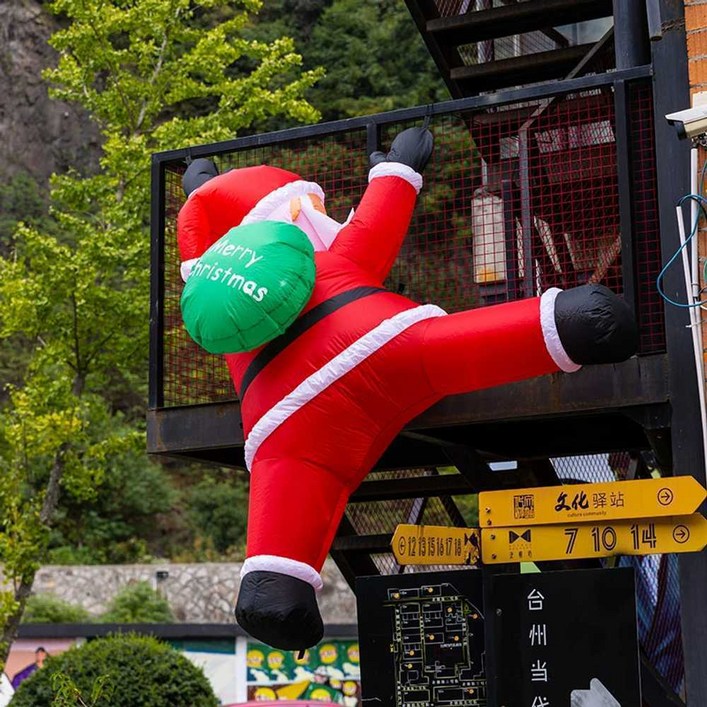 산타 풍선인형 크리스마스 대형 벽타는산타 건물 장식
