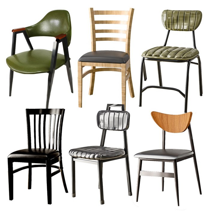 업소 식당 카페 인테리어 의자 모음 철재 식탁의자 음식점 가정 분식점 레스토랑 구내식당, 1개