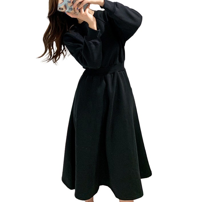 제이지나 여성 허리 밴딩 긴팔 데일리 롱 원피스 1P 제이지나 여성 허리 밴딩 긴팔 데일리 롱 원피스 1P