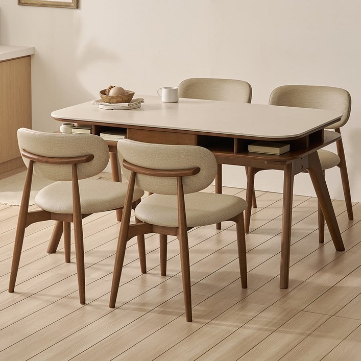 오슬로 4인용 저소음 15T 양면 포세린 세라믹 식탁 수납형 테이블 식탁 1400