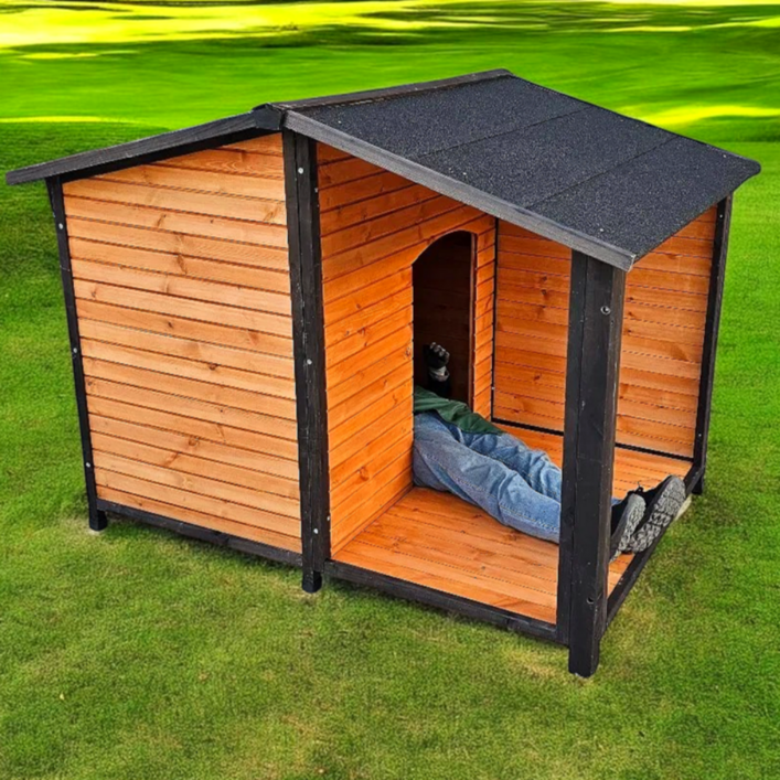 원목 야외 대형견집 디자인2, 1개, 원목