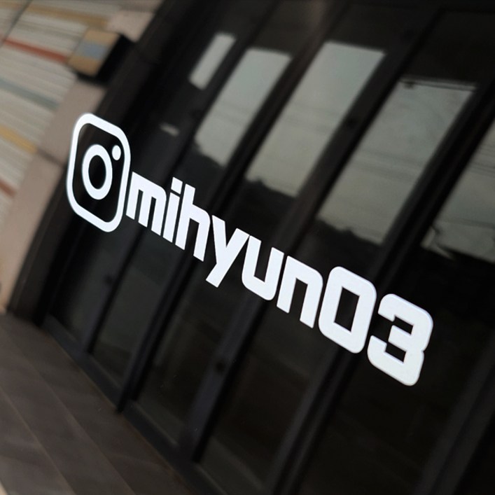 인스타그램 아이디스티커 이름데칼 홍보용, 1개, 라지x흰색