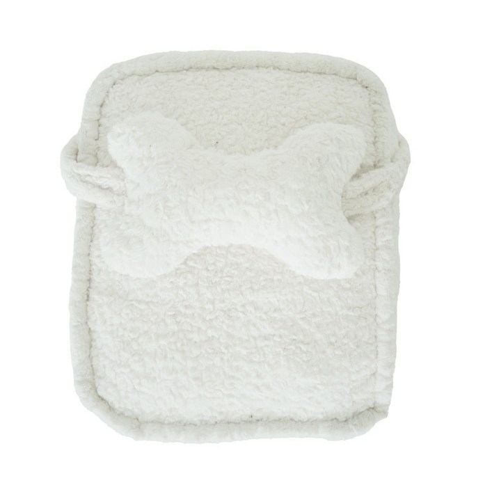 인디우스 반려동물 극세사 사각방석, 아이보리, 1개