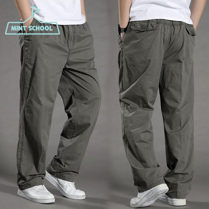 민트스쿨 캐주얼 빅사이즈 밴딩 통바지 와이드 팬츠 3044인치까지