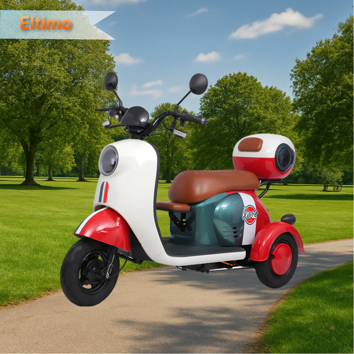 엘티모 세발 전기스쿠터 3발 리튬배터리 오토바이 전동 스쿠터 전동차, 레드, 48V12 그래핀 20km