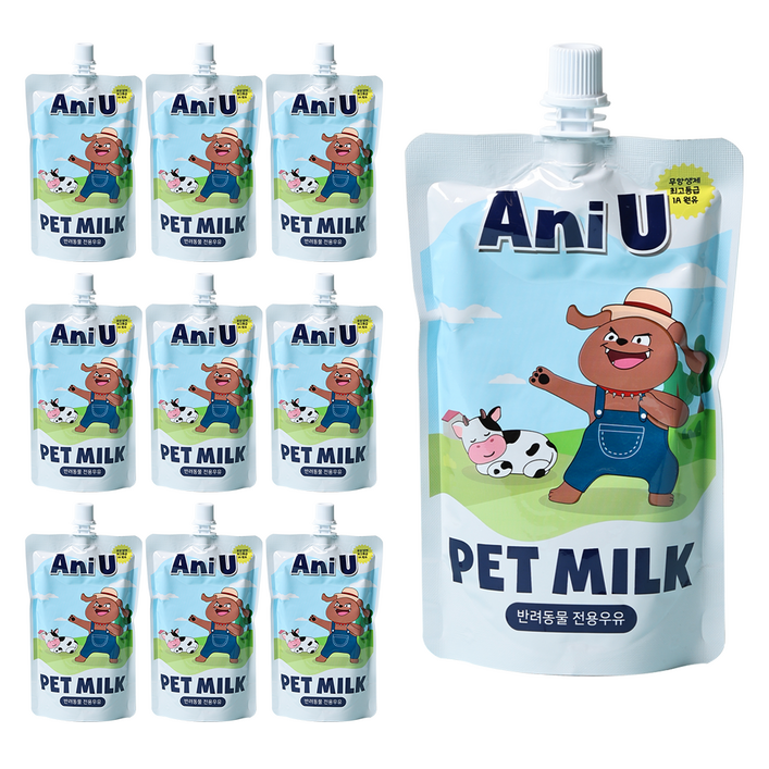애니먼 펫밀크 애니유 강아지 우유 고양이 우유 180ml 10개입, 10팩 애니먼 펫밀크 애니유 강아지 우유 고양이 우유 180ml 10개입, 10팩