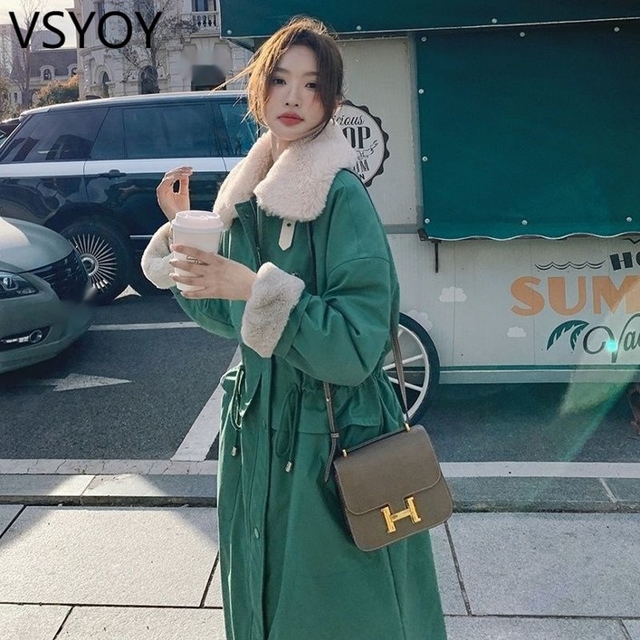 vsyoy 겨울 새로운 패션 플러스 벨벳 긴 파커