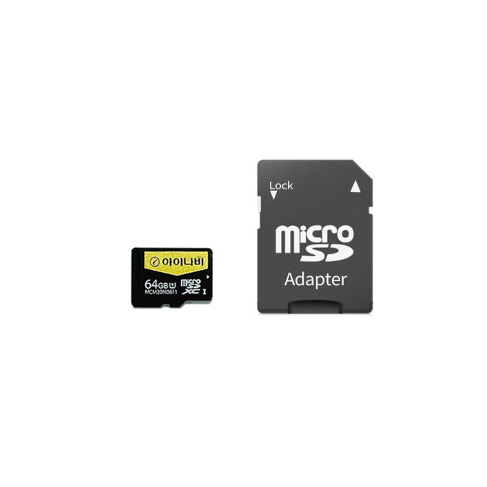 아이나비 정품 블랙박스 메모리카드 64GB MicroSDXC 벌크케이스 SD어댑터 포함