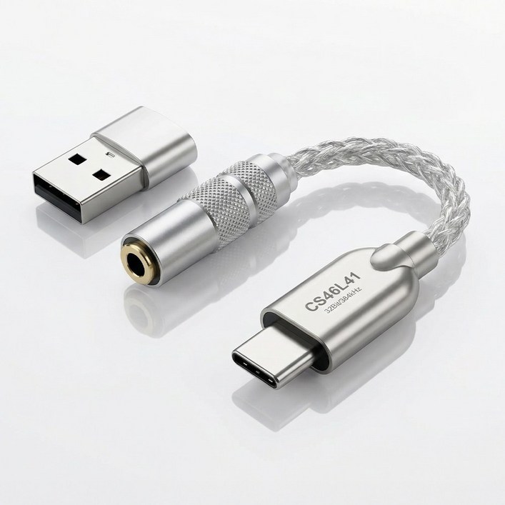 아모란나 C타입 Audio DAC 이어폰 앰프 CS46L41 헤드폰 젠더, DAC C타입 to 3.5mm 이어폰 헤드폰 마이크