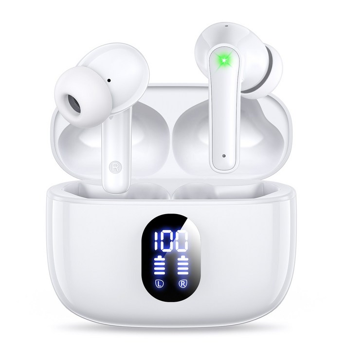 OMIIYA 무선 블루투스 이어폰 ENC 커널형 노이즈 캔슬링 HiFi 고음질 C타입 이어폰, 화이트, T18 OMIIYA 무선 블루투스 이어폰 ENC 커널형 노이즈 캔슬링 HiFi 고음질 C타입 이어폰, 화이트, T18