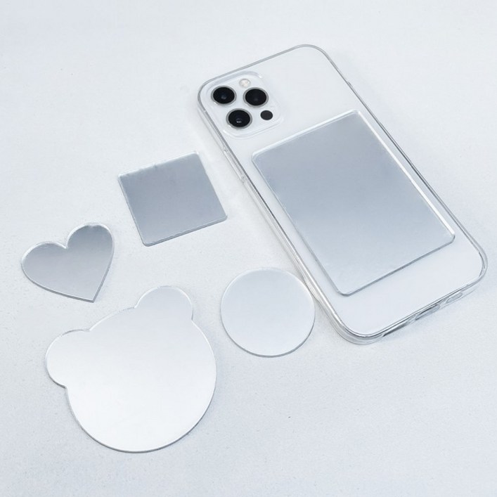 붙이는 휴대폰 미러 스티커 핸드폰 미니 손거울 휴대용 아크릴 폰거울 폰꾸 다꾸 포카 꾸미기