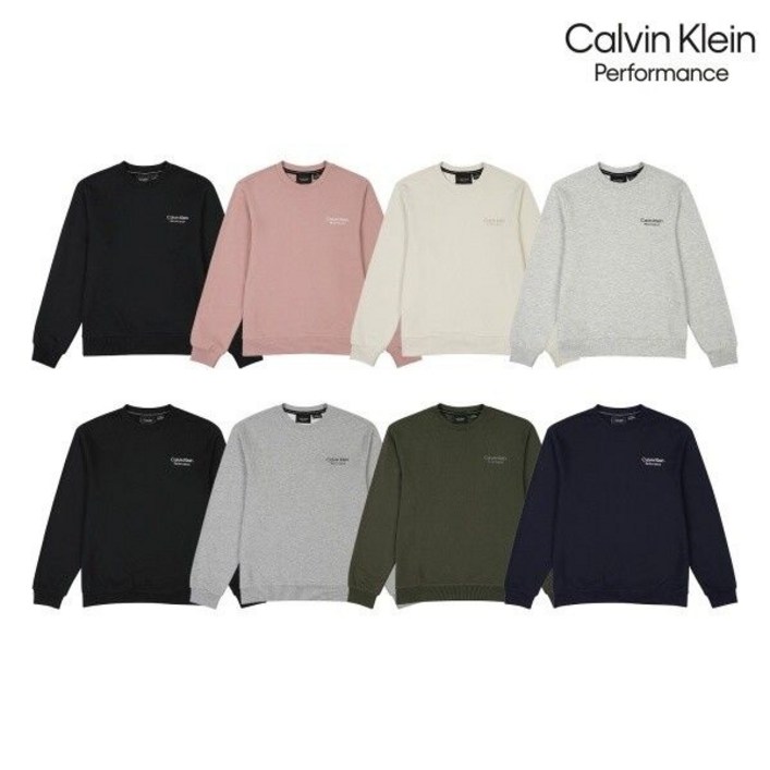국내매장품 캘빈클라인 퍼포먼스 스몰 로고 맨투맨 남녀 8컬러 택1