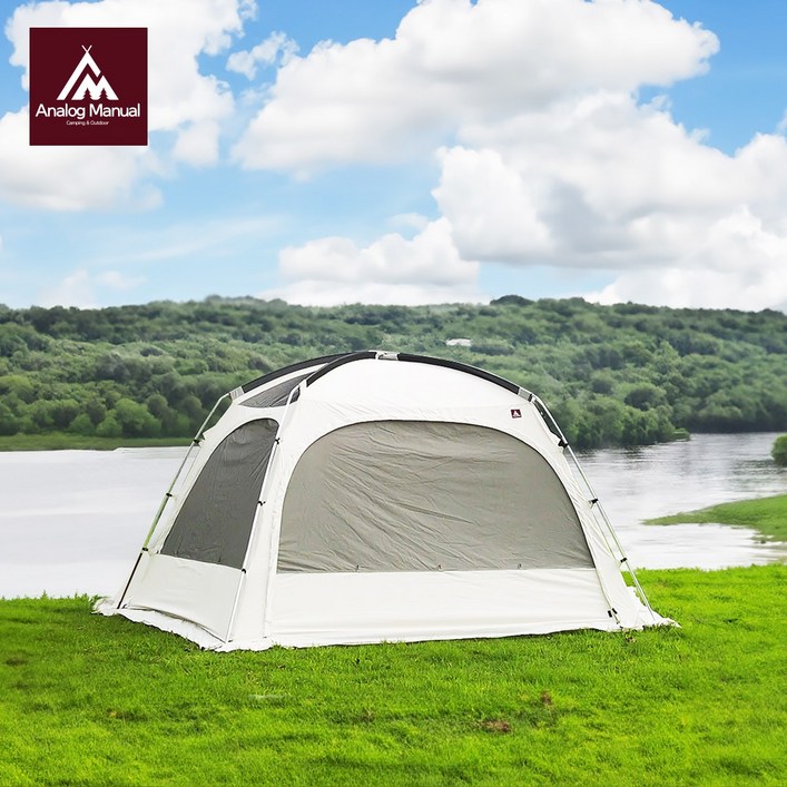 아날로그매뉴얼 하이브쉘터 프리미엄 면쉘터  6면 개방형 쉘터 6각 자립형 텐트
