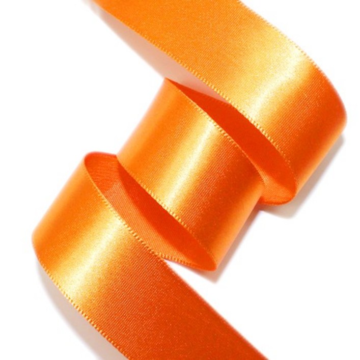 리본벨리 공단리본 넓이 25mm,40mm,50mm 길이 50y(45m), 25mm, 오렌지