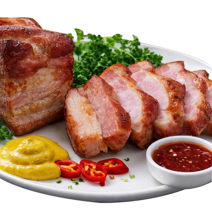 웰쉐프 바베큐 통훈제삼겹 200g 3개 훈연을 입은 짭조름한 맛