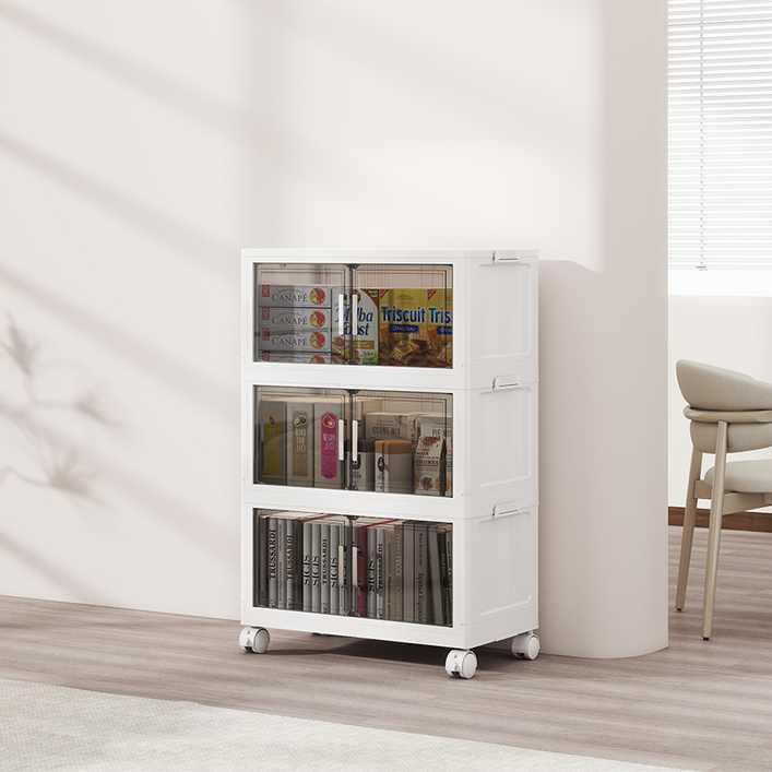 수납장 대형 무설치 접이식 수납장 플라스틱 폴딩 다용도 정리함 이동식 양문 리빙박스