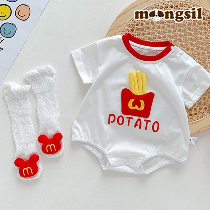 몽실이 포테이토 바디슈트 니삭스