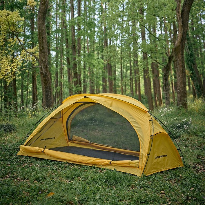 캠핑 텐트 1-2인용, 배낭 캠핑 텐트 방수형, 초경량 휴대용 텐트 - 캠핑, 하이킹, 야외, 파티, 해변용, 어른 어린이를 위한 경량 세팅 간편 텐트, 1개, YELLOW
